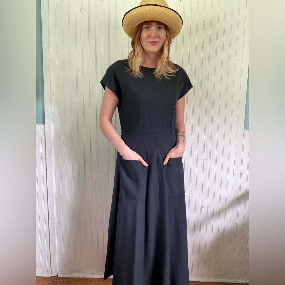 Bentley Harris Button Back Black Dress